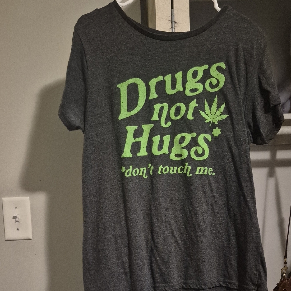 Crazy Dog T-Shirts Gray Tee with Green Print